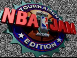 Title screen of NBA Jam Tournament Edition on the Nintendo SNES.