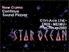 Title screen of Star Ocean on the Nintendo SNES.