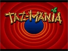 Title screen of Taz-Mania on the Nintendo SNES.