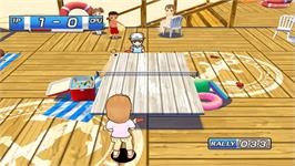 In game image of Family Table Tennis on the Nintendo WiiWare.