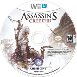 Artwork on the Disc for Assassin's Creed III on the Nintendo Wii U.