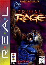 Box cover for Primal Rage on the Panasonic 3DO.