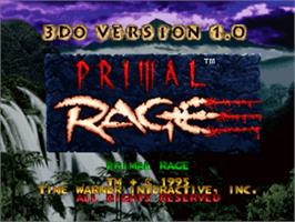 Title screen of Primal Rage on the Panasonic 3DO.