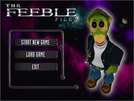 Title screen of Feeble Files on the ScummVM.