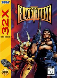 Box cover for Blackthorne on the Sega 32X.