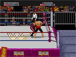 In game image of WWF Raw on the Sega 32X.
