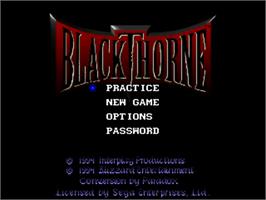 Title screen of Blackthorne on the Sega 32X.