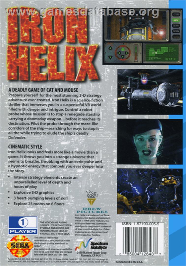Iron Helix - Sega CD - Artwork - Box Back