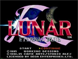 Title screen of Lunar: Eternal Blue on the Sega CD.