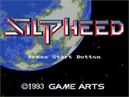 Title screen of Silpheed on the Sega CD.