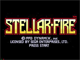 Title screen of Stellar-Fire on the Sega CD.