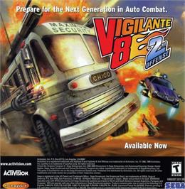 Advert for Vigilante 8: 2nd Offense on the Sega Dreamcast.