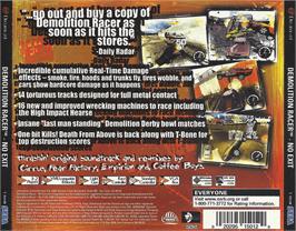 Box back cover for Demolition Racer: No Exit on the Sega Dreamcast.
