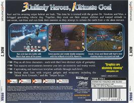 Box back cover for MDK2 on the Sega Dreamcast.