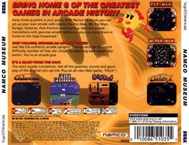 Box back cover for Namco Museum on the Sega Dreamcast.