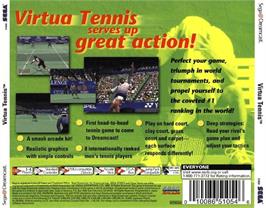 Box back cover for Virtua Tennis on the Sega Dreamcast.