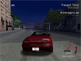 In game image of Metropolis Street Racer on the Sega Dreamcast.