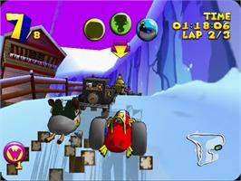 In game image of Wacky Races on the Sega Dreamcast.