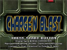 Title screen of Charge 'n Blast on the Sega Dreamcast.