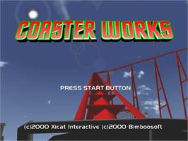Title screen of Coaster Works on the Sega Dreamcast.