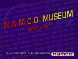Title screen of Namco Museum on the Sega Dreamcast.