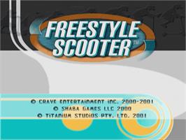 Title screen of Razor Freestyle Scooter on the Sega Dreamcast.
