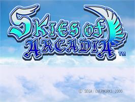 Title screen of Skies of Arcadia on the Sega Dreamcast.