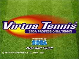 Title screen of Virtua Tennis on the Sega Dreamcast.