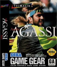 Box cover for Andre Agassi Tennis on the Sega Game Gear.