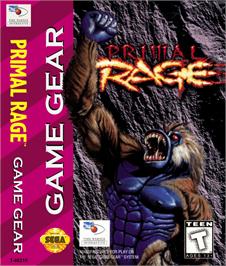 Box cover for Primal Rage on the Sega Game Gear.