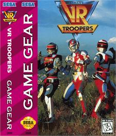 Box cover for Saban's VR Troopers on the Sega Game Gear.
