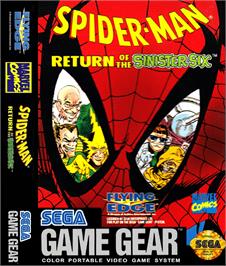 Box cover for Spider-Man: Return of the Sinister Six on the Sega Game Gear.