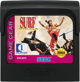 Cartridge artwork for Surf Ninjas on the Sega Game Gear.