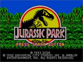Title screen of Jurassic Park on the Sega Game Gear.
