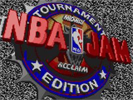 Title screen of NBA Jam TE on the Sega Game Gear.