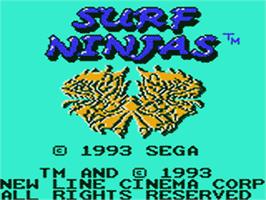 Title screen of Surf Ninjas on the Sega Game Gear.