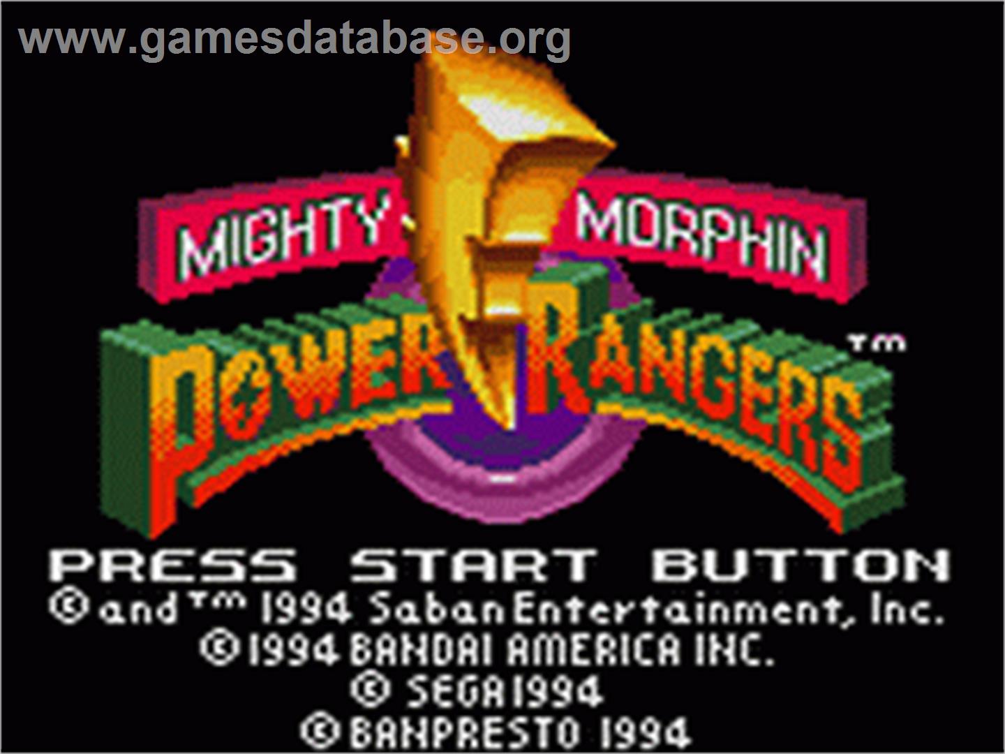 Mighty Morphin Power Rangers: The Movie - Sega Game Gear - Artwork - Title Screen