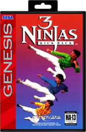 Box cover for 3 Ninjas Kick Back on the Sega Genesis.