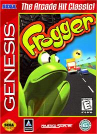 Box cover for Frogger on the Sega Genesis.