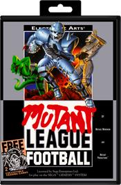 Box cover for Mutant League Football on the Sega Genesis.