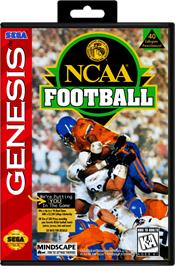 Box cover for NCAA Football on the Sega Genesis.