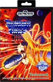 Box cover for Thunder Force III on the Sega Genesis.