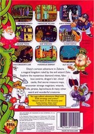 Box back cover for Fantastic Adventures of Dizzy, The on the Sega Genesis.