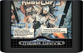 Cartridge artwork for Robocop 3 on the Sega Genesis.