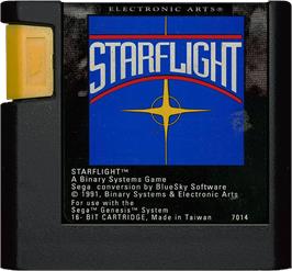 Cartridge artwork for Starflight on the Sega Genesis.