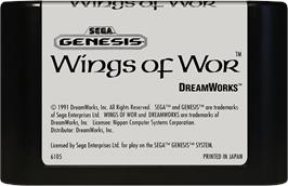 Cartridge artwork for Wings of Wor on the Sega Genesis.