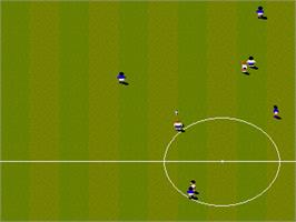 In game image of Sensible Soccer: European Champions: 92/93 Edition on the Sega Genesis.