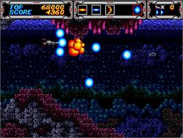 In game image of Thunder Force III on the Sega Genesis.