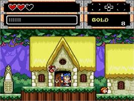 In game image of Wonder Boy in Monster World on the Sega Genesis.