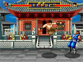 In game image of World Heroes on the Sega Genesis.